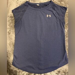 Under Armour HeatGear Streaker Shift Short sleeve, Blue Top, Women’s Size XS